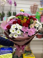 Букет цветов из:  Розы, Хризантемы и Альстромерии #REPLACE_PRED# Островской Костромской области
